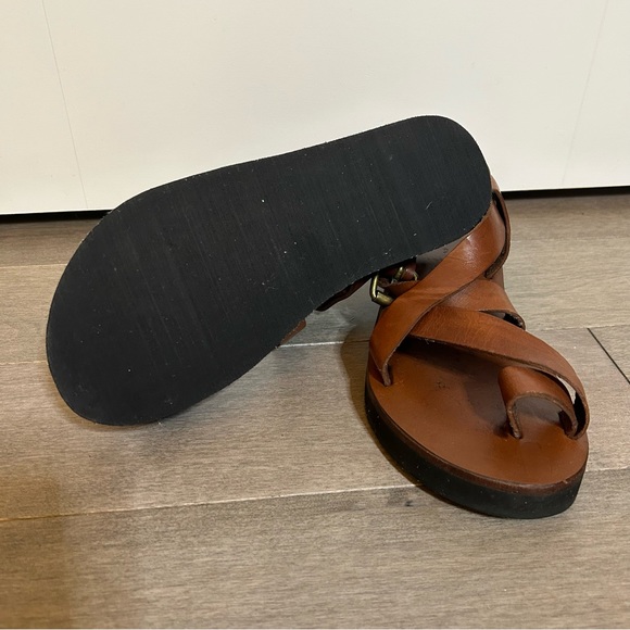 REAL LEATHER BROWN STRAPPY SANDAL WITH ADJUSTABLE STRAP SIZE 6 FROM COSTA RICA - Picture 11 of 14